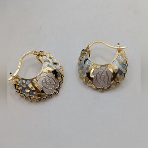 Elegant Gold and Silver Hoop Earrings